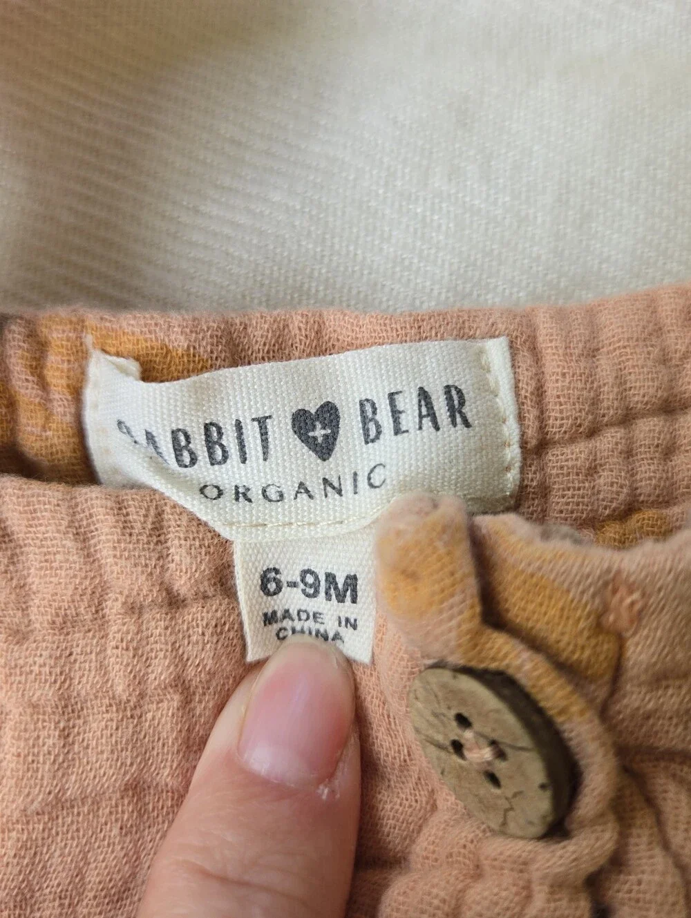 Rabbit + Bear Organic Cotton Peach Color 3 Piece Dress Set Sunflowers